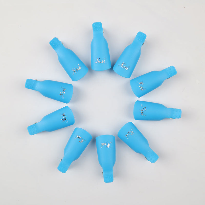 10 Pcs Plastic Nail Clip Nail Art Gel Polish Remover Soak Off Cleaner Cap Clip 8 Colours