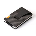 Hot Carbon Fiber Credit Card Holder Wallet New Design Minimalist Rfid Blocking Slim Metal Cardholder Anti Protect Clip for men