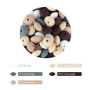 30pcs Silicone Lentil Beads BPA Free Food Grade Rodent DIY Charms Newborn Nursing Accessory Teething Necklace 12mm Abacus Bead