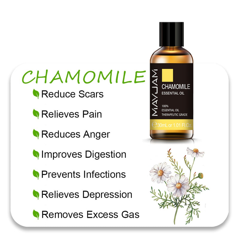 MAYJAM 10ml 30ml 100ml Essential Oils For Humidifier Diffuser Lavender Jasmine Eucalyptus Ylang Ylang Vanilla Tea Tree Aroma Oil