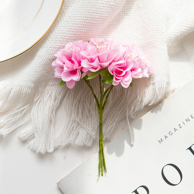 60PCS Artificial Flowers Mini Bouquet Stamen Wedding Party Christmas Decorations for Home DIY Handmade Wreaths Craft Fake Plants
