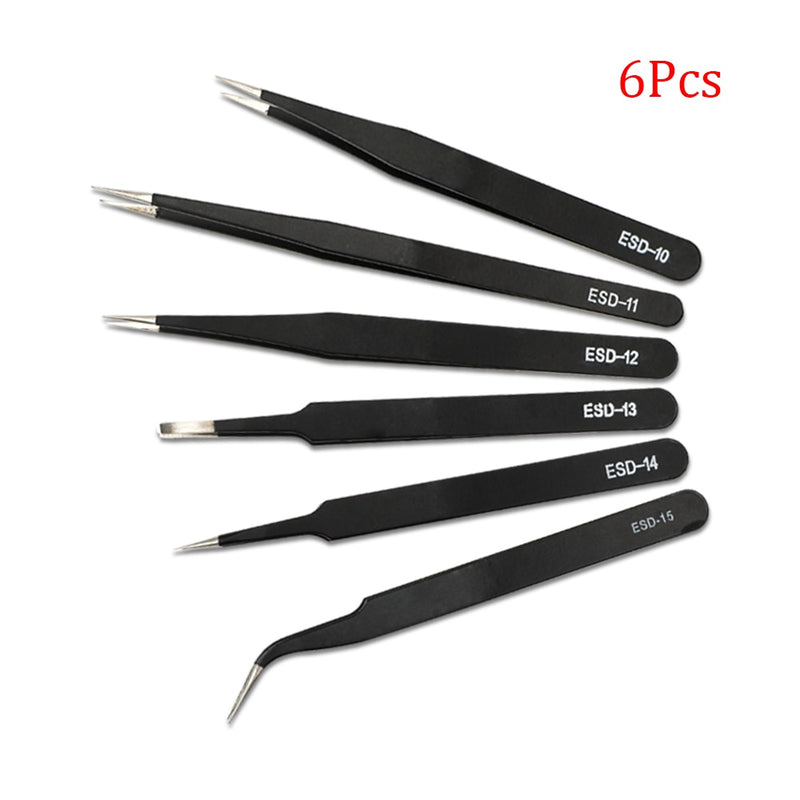 Tweezers For Soldering Professional Eyebrow Tweezers Set Eyelashes Tongs Extension Stickers Soldering Antistatic Repair Tools