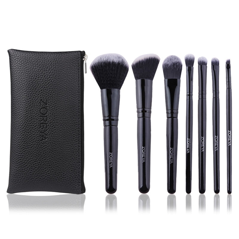 ZOREYA 7/15pcs Black Makeup Brushes Set Eye Shadow Powder Foundation Concealer Cosmetic Brush Makeup Blending Beauty Tools