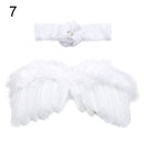 2pcs/set Cute Newborn Angel Feather Wings with Baby Girl Rose Flower Headband Hair Accessories for Infant Photography Props