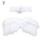2pcs/set Cute Newborn Angel Feather Wings with Baby Girl Rose Flower Headband Hair Accessories for Infant Photography Props