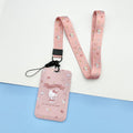 Kawaii Sanrio Keychain Cartoon Cat Sliding Card Holder Student Meal Card Bus Card Holder Lady Id Card Credit Card Holder Lanyard