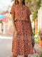 2021 Summer Polka Dot Dress Ladies Leopard Print Shirt Dress, Bohemian, Mid-length, High Waist, Beachwear, Vacation, Summer