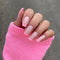 24Pcs/Box Charming Pink Flame Short Ballet Wearable Fake Nails press on Square Head Full Cover Detachable Finished Fingernails