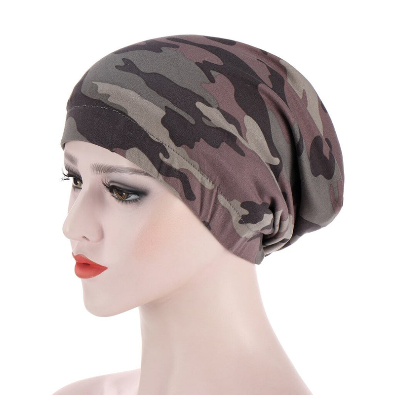 2021 New Elastic Fashion Turban Hat Solid Color Women Warm Winter Headscarf Bonnet Inner Hijabs Cap Muslim Hijab femme Wrap Head