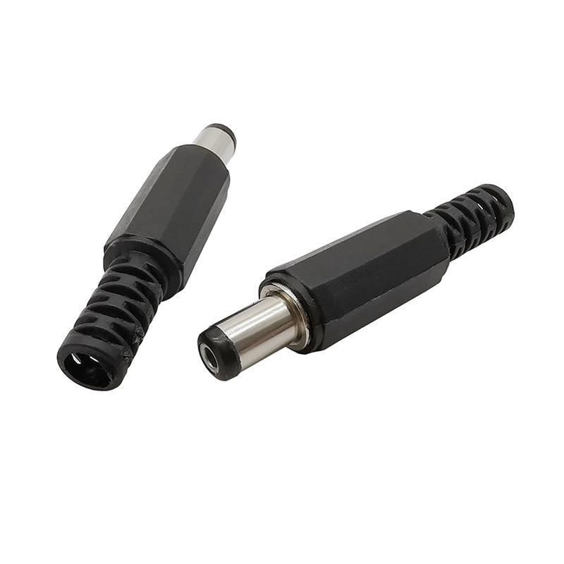 10Pcs (5Pair) 12V 3A 5.5x2.1mm DC Power Male Plugs Connector DC Power Socket Female Jack Screw Nut Panel Mount Adapter 5.5*2.1mm