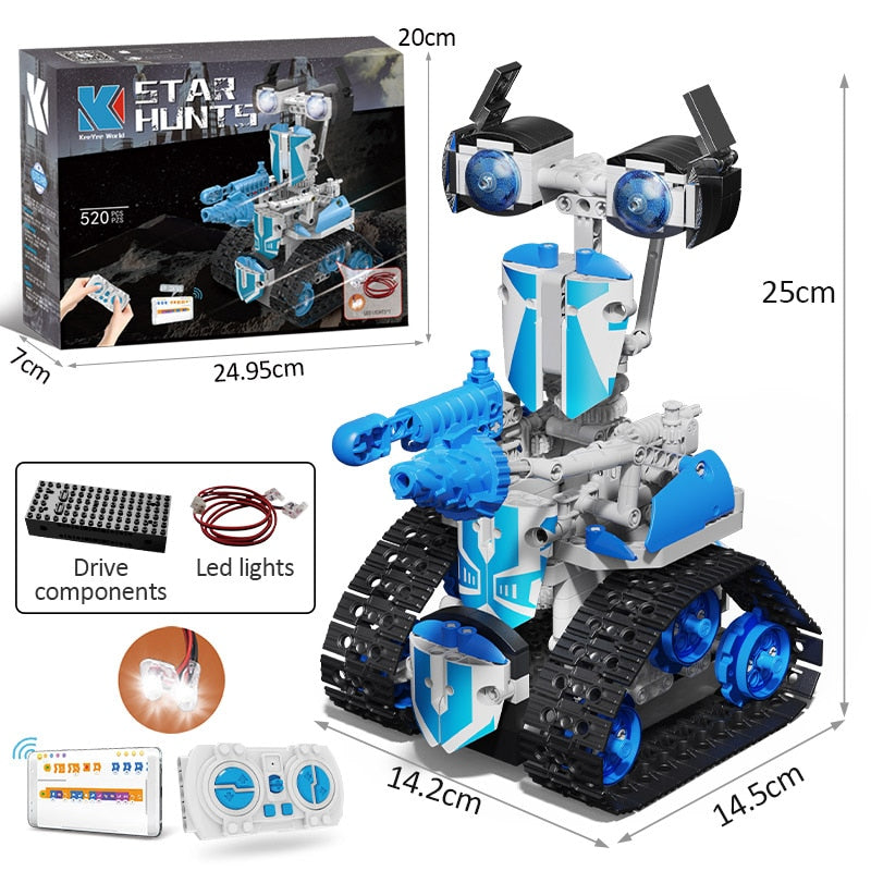 ZKZC 408PCS City Creative High-tech RC Robot Electric Building Blocks Remote Control Intelligent Robot Bricks Toys For Children