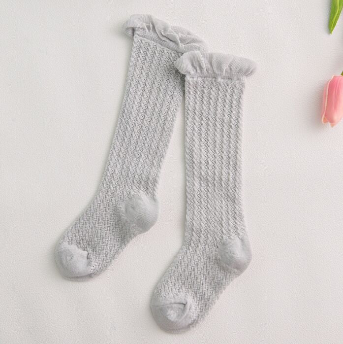 New Kids Socks Toddlers Girls Big Bow Knee High Long Soft Cotton Lace baby Socks Kids Solid Colour Cute Bow Girls Socks