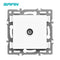 SRAN F6 Series White Crystal Tempered Glass Panel Light switch eu french wall socket usb tv rj45 rj11 Sensor switch Module DIY