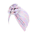 Pastoral Floral Print Turban Women National Wind Muslim Hat Bandana Chemotherapy Hat Sleep Caps Beanies Headwrap Fashion Casual