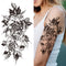 Death Skull Flower Temporary Tattoo For Women Girls Snake Bird Peony Tattoo Sticker Black Fake Blossom Sexy Tatoo Transfer Adult