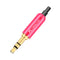 1pc Aluminum Jack 3.5 Earphone Plug with Tail plug clamps 3.5mm 3 pole Stereo Male Plug Gold Plated Wire Connector