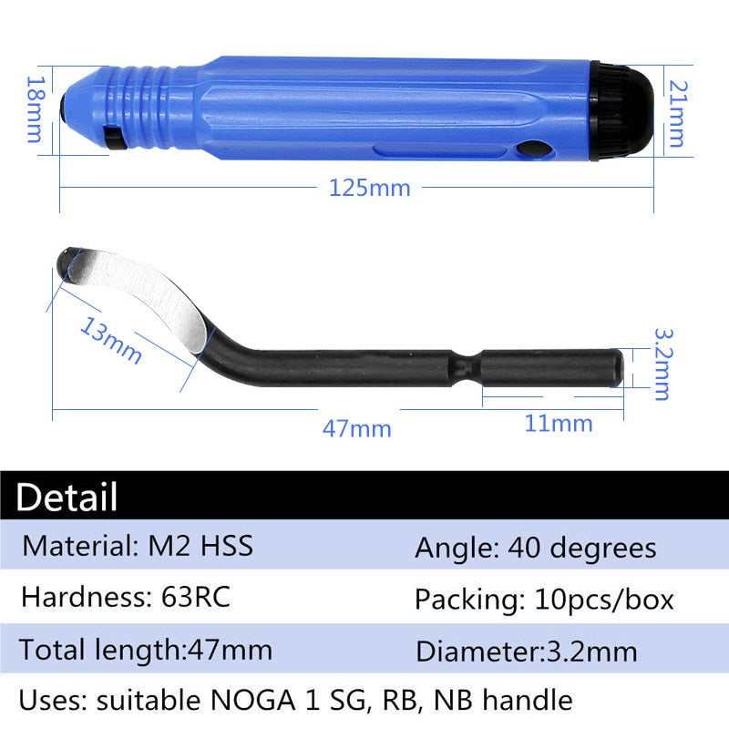 Handle Burr Metal Repair Deburring Tool Kit 10pc Router Bit Rotary Deburr Blades Remover Hand DeburRed for Wood Plastic