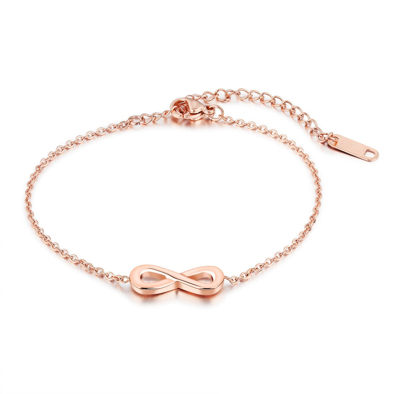 SIPENGJEL Fashion Stainless Steel Endless Love Infinity Chain Bracelets On Hand Adjustable Bracelets For Woman Party Jewelry