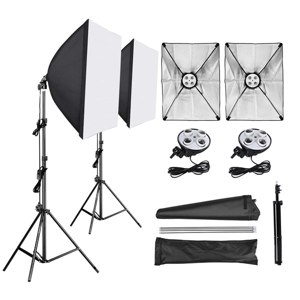 Photo Studio Softbox 50*70cm Diffuser 4 in 1 Socket E27 Lamp Holder 2M Light Stand Tripod Photo Studio Kit for Photography Video