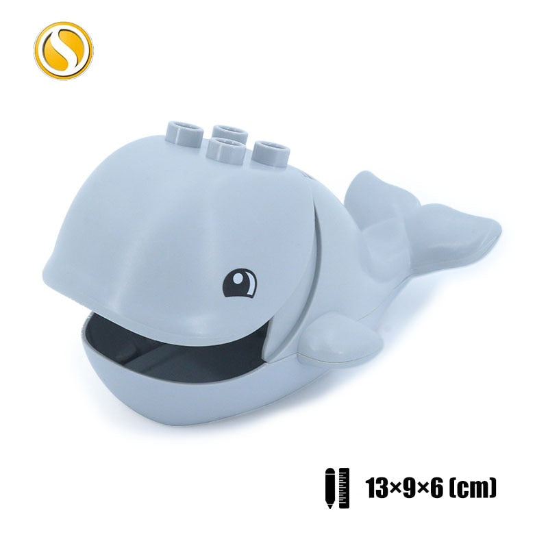 Original Big Size Assemble Building Blocks Accessory Toys For Children Compatible Big Size Animals Sets Zoo Bricks Baby Gifts