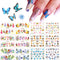 12 Designs Nail Stickers Set Mixed Floral Geometric Nail Art Water Transfer Decals Sliders Flower Leaves Manicures Decoration