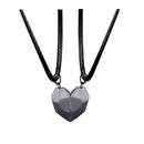 2Pcs/Lot Magnetic Couple Necklace Friendship Heart Pendant Distance Faceted Charm Necklace Women Valentine&