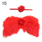 2pcs/set Cute Newborn Angel Feather Wings with Baby Girl Rose Flower Headband Hair Accessories for Infant Photography Props