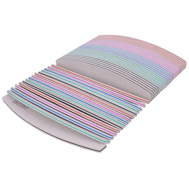 3/5/10Pcs Professional Nail File Sandpaper Strong Thick Nail Files Buffer For Manicure Sanding Half Moon Lime Nail Tools 100/180