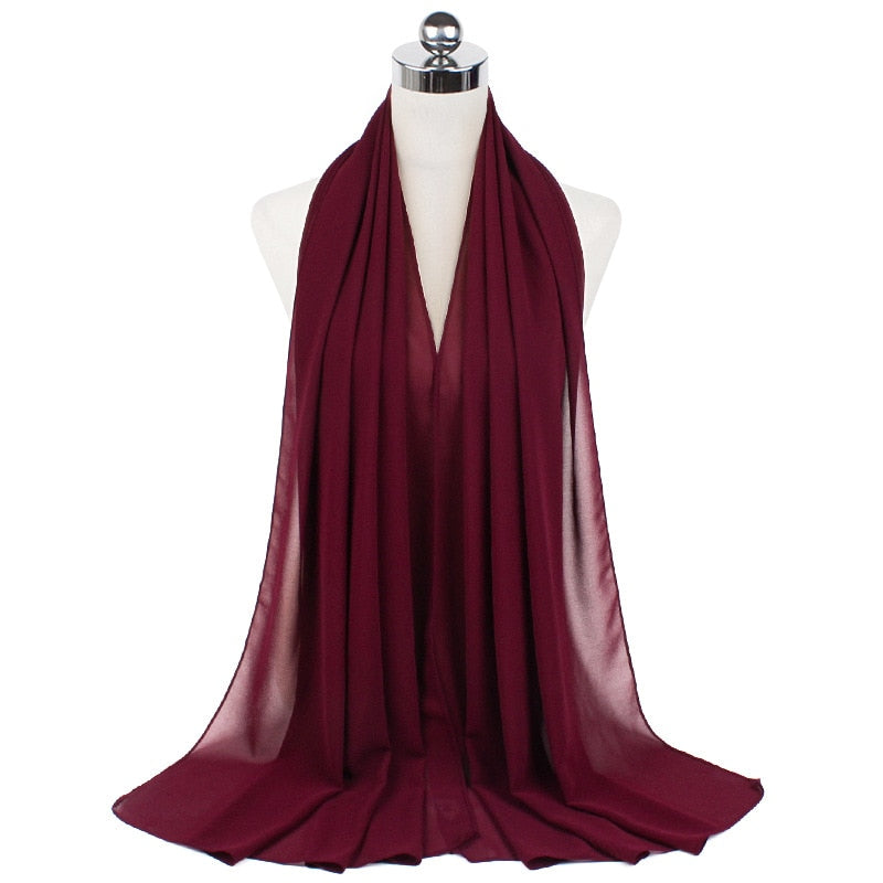 72*175cm Hijab Chiffon 2021 Maxi Big Size Scarf For Muslim Women Headscarf Ladies Headwraps Pashmina Hijab Muslim Fashion Islam