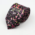 Classic Fashion Men&#39;s Skinny Tie Colorful Musical Notes Printed Piano Guitar Polyester 5cm Width Necktie Party Gift Accessory