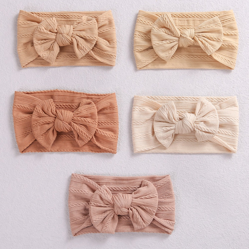 32 Colors Cable Bow Baby Headband for Child Bowknot Headwear Cables Turban for Kids Elastic Headwrap Baby Hair Accessories