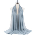 Muslim new Bubble Chiffon Hijab Scarf Women Solid Color Soft Long Shawls and Wraps Georgette Islamic Head Scarves Ladies Hijabs