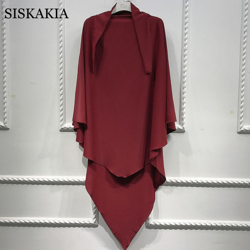Siskakia Dubai Turkish Turban Solid Muslim Women khimar Wrap Malaysia Shawls Scarves Moroccan Hijabs 15 colors Eid 2021