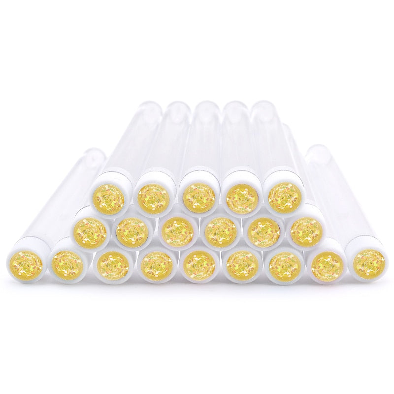 20pc Reusable Eyebrow Brush Tube Leopard Serpentine Diamond Flask Mascara Wand Dust-proof Eyelash Extension Supplies Makeup Tool