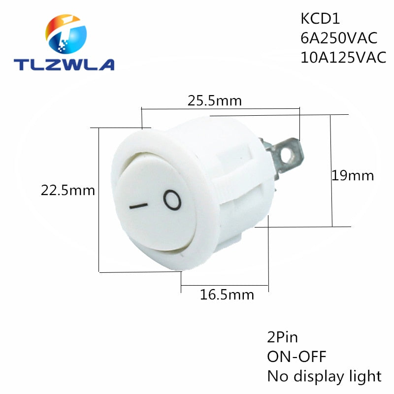 1PCS ON/OFF Round Rocker Switch LED illuminated Car Dashboard Dash Boat Van 12V 24V / 6A 250V / 10A 125V 2/3/4PIN Switch 20MM