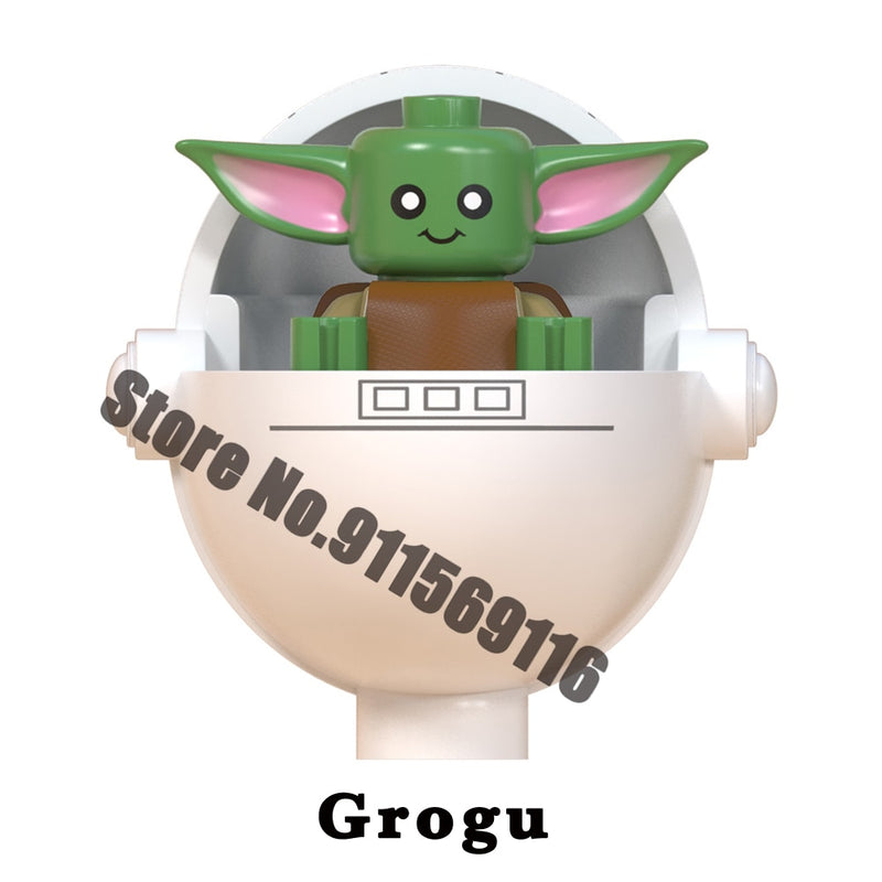 Mandalorian Building Blocks Jango Boba Fett Grogu Baby Yoda Pre Vizsla Bo-Katan Din Djarin Sabine Wren Brick Figure Toy