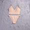 ATHVOTAR 2PCS Bra Sets Seamless Underwear Set Ribbed Bra Top Low-Waist Women Panties Female Bralette Lingerie New