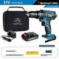 2 Speed Cordless Impact Drill 21V Electric Screwdriver Home Mini 1500 Mah 18650 Lithium Battery Wireless Rechargeable Hand Drill