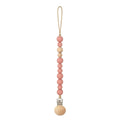 Baby Pacifier Clips Silicone Beads Wooden Ring Pacifier Chain Infant Nipple Appease Soother Chain Clips Dummy Holder Nipple Clip
