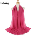 Muslim 2021 New Chiffon Hijab Scarf Women Solid Color Soft Long Shawls and Wraps Islamic Head Scarves Fashion turbante mujer