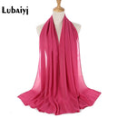 Muslim 2021 New Chiffon Hijab Scarf Women Solid Color Soft Long Shawls and Wraps Islamic Head Scarves Fashion turbante mujer