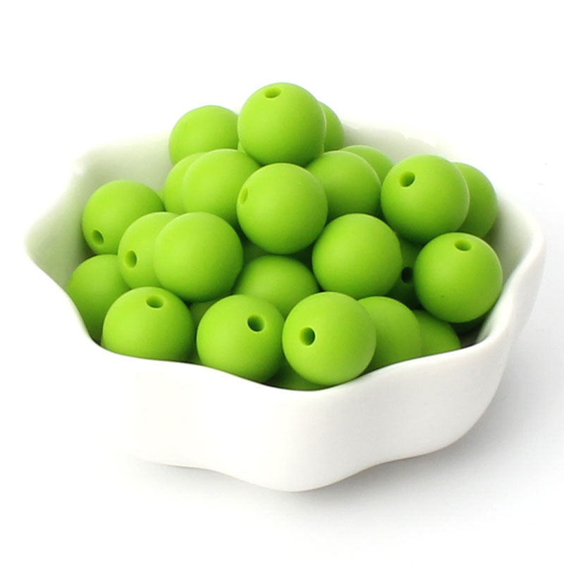 12mm 20pcs Silicone Baby Beads Round Teether Teething Beads DIY Pacifier Chain Necklace Pendant Toys BPA Free Baby Accessories
