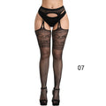 Sexy Solid Striped Elastic High Waist Transparent Stockings Lingerie Garter Fishnet Pantyhose Open Crotch Tights