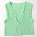 Vintage Crop Top Women Seamless Underwear Sexy Lingerie Female Tanks Vest Harajuku Deep V Neck Summer Camis Crop Top Camisole
