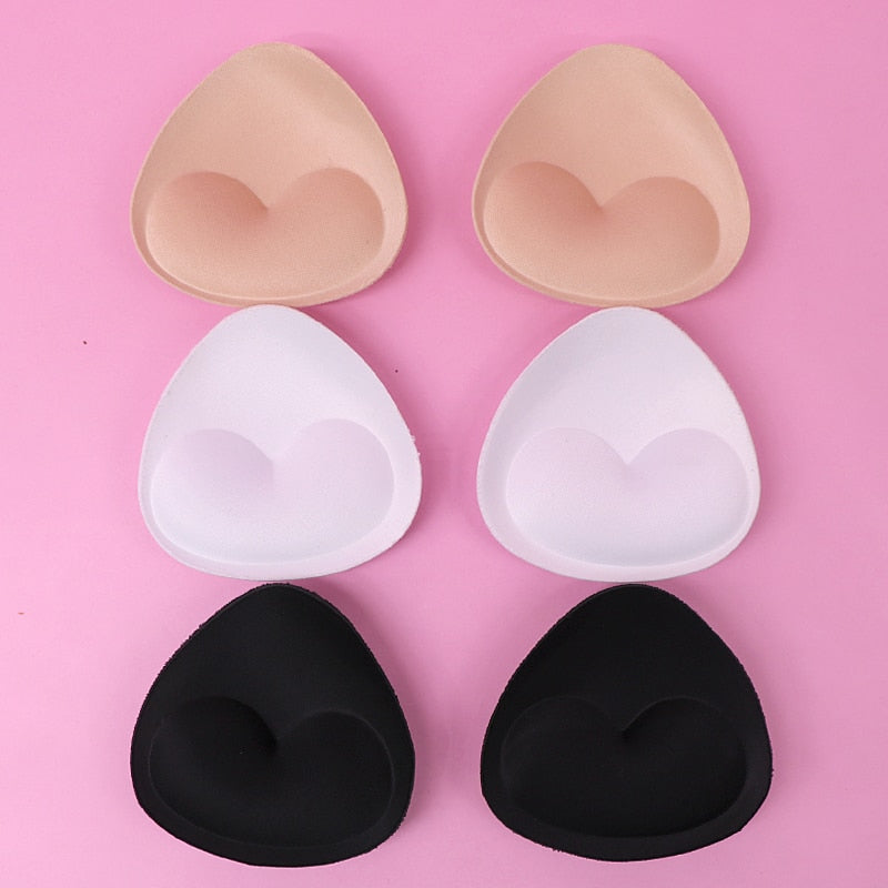 6pcs/3pair Sponge Bra Pads Push Up Breast Enhancer Removeable Bra Padding Inserts Cups for Swimsuit Bikini Padding Intimates