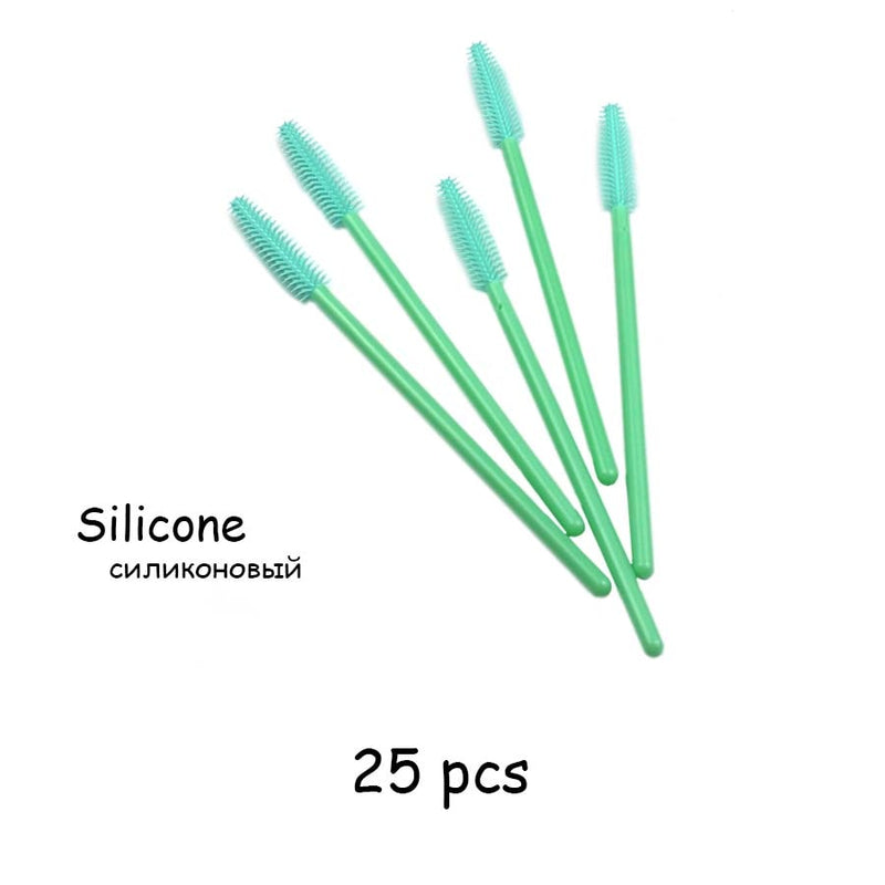 Disposable Eyelash Brush 25/50 Pcs Crystal Eye Brush Diamond Handle Mini Mascara Wands Brush Eyelash Extension Makeup Brush Set