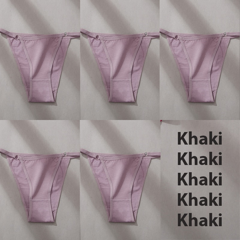 5PCS/Set Sexy Underwear Cotton Panties Women Lingerie Female Underpants Hoop Design Waistband Briefs Intimate Bikini Panty Woman