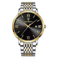 POEDAGAR Men Watch Stainless Steel Top Quailty Luxury Push Button Hidden Clasp Waterproof Luminous Date Week Sport Wrist Watches