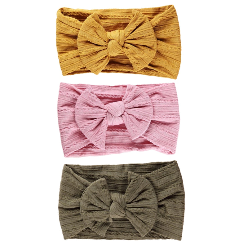 3pcs/lot Cable Knit Baby Girl Headband Bandeau Bebe Nylon Headbands for Newborn Girls Elastic Hair Band Baby Hair Accessories