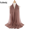 Muslim 2021 New Chiffon Hijab Scarf Women Solid Color Soft Long Shawls and Wraps Islamic Head Scarves Fashion turbante mujer